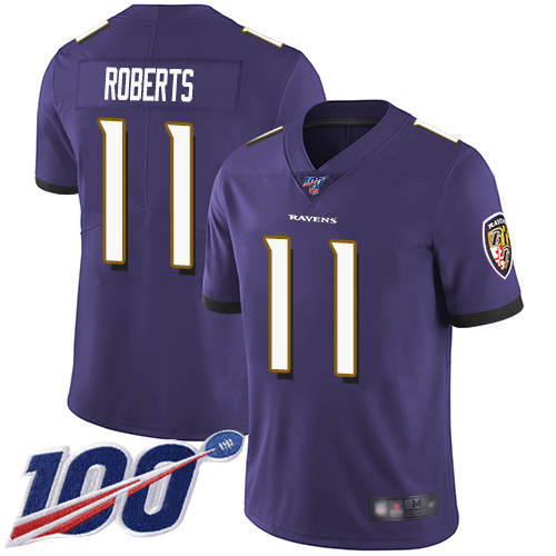 Baltimore Ravens Limited Purple Men Seth Roberts Home Jersey NFL Football #11 100th Season Vapor Untouchable